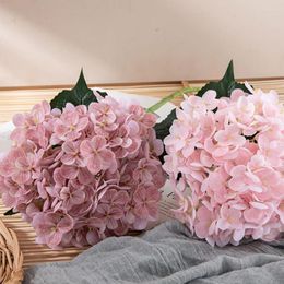Decorative Flowers Useful Artificial Flower Realistic Looking Fine Texture Faux Silk Cloth Fake Hydrangea For Home