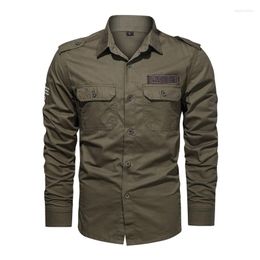 Men's Casual Shirts Military Shirt Men Long Sleeve 95% Cotton Army Tactical Mens Spring Autumn Plus Size 6XL Camiseta Masculina Male