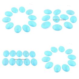 Loose Gemstones Turquoises Stone Flat Back Oval Cabochon 30X40X7Mm Cab No Drill Hole Jewellery Making U3343 Drop Delivery Dhuwh