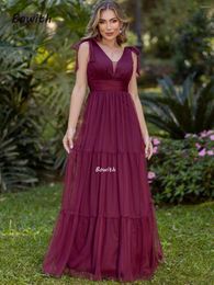Party Dresses Burgundy Maxi Evening Gown Long Formal For Women Elegant Year Christmas Dress