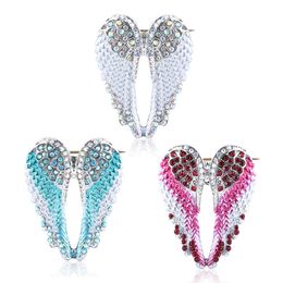 ZRM Fashion Angel Wings Creative Guardian Angel Wings Brooches Pin Rhinestone Crystal Diamante Jewellery Ladies