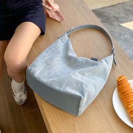 Evening Bags 2023 Jeans Zipper Women's Large Capacity Middle Handbags Korean Ladies Shoulder Bag Designer Denim Female Oxter