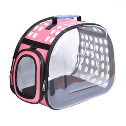 Cat Carriers Bag 2023 Transparent Spliced Box Cage Portable Folding Pet