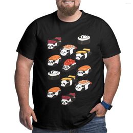 Men's Polos Sushi Panda T-Shirt Large Size Heavyweight T Shirts Black For Men