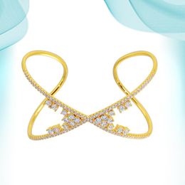Bangle Luxury Fashion Wedding Birthday Jewelry For Women Customized Costume Copper Bangles Bracelets Yellow Gold Color