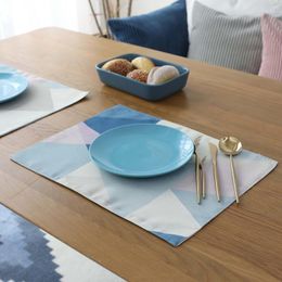 Table Mats Colour Geometry Placemat Waterproof Thicken Heat Insulation 32 45cm Tableware Pads Double Layer Anti-Scalding Bowl Plate Mat