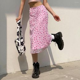 Skirts Tulle Patchwork Floral Print High Elastic Waist Midi Fairy Skirt Summer Streetwear Ravewear Tutu Femme Party