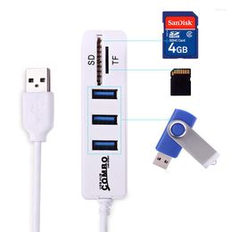 Mini 2 In 1 Combo 3 Port USB 2.0 HUB Splitter Card Reader For SD TF Micro PC Laptop Peripherals Accessories