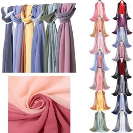 Scarves Fashionable Thin Women's Headscarf Accessories Four Seasons Universal Scarf Hit Colour Long Gradient Chiffon Turban