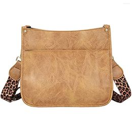 Evening Bags Bucket Cross-body For Women With Leopard Guitar Strap Solid Color Classic Design Ladies Vegan Leather Shoulder Bag Purse