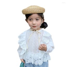 Hats Korean Style Baby Kids Straw Hat Fashion Summer Beach Natural Handmade Crochet Cap For Boys And Girls