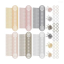 Keychains 1 Set 450Pcs Key Chain Metal With Jump Rings Screw Eye Pins Connector Charm Bulk Jewelry Accessories Earring Ornaments