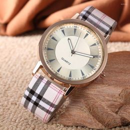 Wristwatches Fashion Quartz Ladies Women Watch Plaid Clock Rose Gold Dial Dress Casual Wristwatch Relogio Feminino