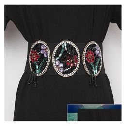 Other Fashion Accessories Womens Runway Blingbling Rhinestone Beaded Cummerbunds Female Dress Corsets Waistband Belts Decora Dhgarden Dhf7V