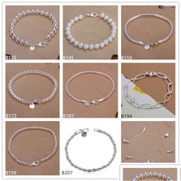 Beaded Flash Twisted Rope Sand Pearl Box Strands Aberdeen Sterling Sier Plated Bracelets 8 Pieces Mixed Style Gssb3 Sale Womens 925 Dhmto