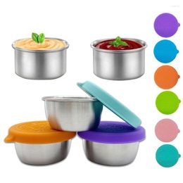 Storage Bottles 50ML Stainless Steel Pot Dipping Bowl Small Sauce Cup Seasoning Dish Saucer Appetiser Plates Container For Restaurant