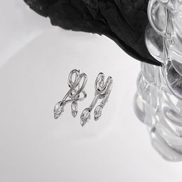 Stud Earrings Lifefontier Design Twisted Silver Colour Metal Ball Earring For Women Minimalist Trendy Pendant Jewellery Gifts