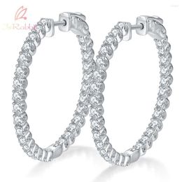 Hoop Earrings IsRabbit 14K Gold Plated All Round Moissanite Passed Diamond Test 925 Sterling Silver Luxury Jewelry Drop