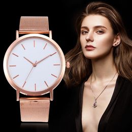 Wristwatches Womens Watches Simple Reloj Rose Gold Silver Luxury Ladies Quartz Watch Women Mujer Kols Saati Feminino Relogio Wristwatch Hour