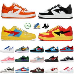 2023 Top Luxury Fashion STA SK8 Famous Designer Platform Sneakers Casual Shoes Womens Mens Sports Patent Leather Black ABC Camo Blue Colour Camos Combo Pink Trainers