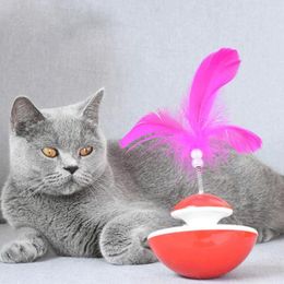 Cat Toys Durable Funny Pet For Entertain Itself Mimi Favorite Feather Tumbler With Small Bell Kitten Catch R3T5