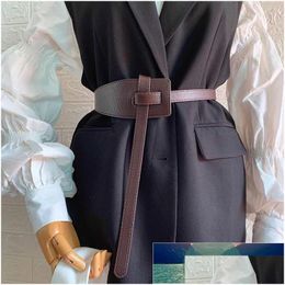 Other Fashion Accessories Highgrade Leather Knotted Belt Ladies Widebrimmed Dress With Coat And Simple Versatile Factory Pri Dhgarden Dhc7Q