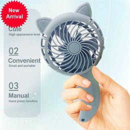 New Xiaomi Handdeld Fan Portable Electric Hand Pressure Fan Mini Without Battery Household Office Cute Fan Cooling Cartoon Held Fan