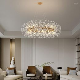 Pendant Lamps Dandelion Chandelier Net Red Light Luxury Crystal Living Room Master Bedroom Dining Modern Minimalist Art