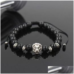 Beaded Braiding Lion Stone Beads Bracelets For Women Pseira Mascina Men Jewellery Feminina Bileklik Elastic Braclet Bijoux Mens Drop De Dhimg