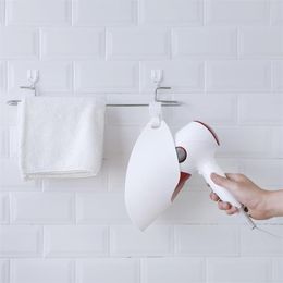 Bathroom Storage & Organization Wall-mounted Hair Dryer Holder Non-perforated Ring Hook Rack Shelf Hairdryer Organizer