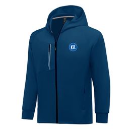 Karlsruher SC Men Jackets Autumn warm coat leisure outdoor jogging hooded sweatshirt Full zipper long sleeve Casual sports jacket