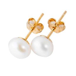 Charm Real 925 Sterling Silver Earrings Natural Freshwater Pearl Stud Errings Gold Jewellery For Women Fashion Birthday Gift G230307