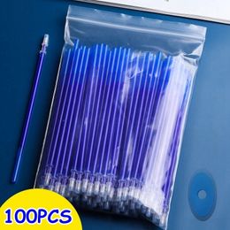 Gel Pens 100Pcs/Set Erasable Gel Pen 0.5mm Erasable Pen Refill Rod Blue Black Ink Washable Handle For School Stationery Office Writing 230525