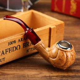 Smoking Pipes Creative resin pipe curved handle men's wooden pipe