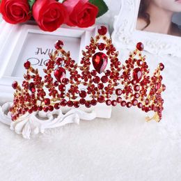 Other Fashion Accessories Vintage Prom Pageant Wedding Red Tiaras And Crowns 2020 Headband Hairband Bridal Rhinestone Pageant Tiaras Crowns Hair Jewel J230525