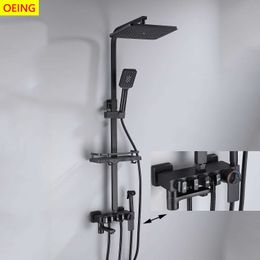 Bathroom Shower Sets Constant Temperature Four Water Outlets Shower Set Household Bathroom Pressurized All Copper Hanging Shower G230525