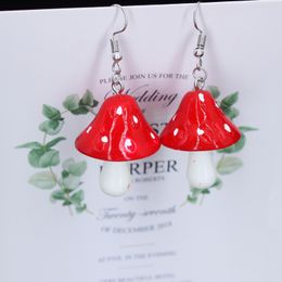 Cute Acrylic Mushroom Earrings for Girl Women Colourful Drop Earring Children Jewellery Birthday Gift