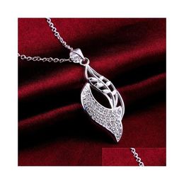 Pendant Necklaces Wedding Leaves Womens Sterling Sier Plate Necklace Fashion 925 With Chains Gn575 Drop Delivery Jewelry Pendants Dhoj5