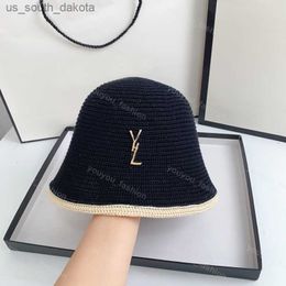 Wide Brim Hats Luxury Bucket Hat Designer Knit Hats And Caps Y Letter Casquette Dress Beanies Beach Sunhats For Women Mens 2023 L230523