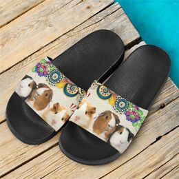 Slippers Guinea Pig Design Breathable Non-slip Female Lightweight Cosy Unisex Beach Flats Bohemian Style Indoor Sandals 2023