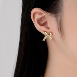 Stud Earrings Selling Bownot Zircon Studs Female Fashion Ear Wedding Daily Outfit Accessory