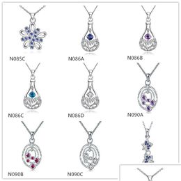 Pendant Necklaces Factory Direct Sale Fashion Womens Gemstone 925 Sier Necklace Pendants Mixed Style Sterling Plated Gtn16 Drop Deli Dhtzo