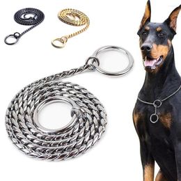 Dog Collars Chains Metal Choke For Small Medium Large Dogs Pet Pincher Chain Copper Pinch Collar Snake