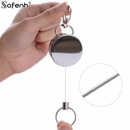 1PCS New Resilience Steel Wire Rope Retractable Alarm Key Ring Elastic Keychain Recoil Sporty Anti Lost Yoyo Ski Pass ID Card