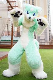 Long Fur Husky Dog Fox Mascot Costume Fursuit Halloween Suit Anime Theme Character Christmas Carnival Birthday Party Costumes