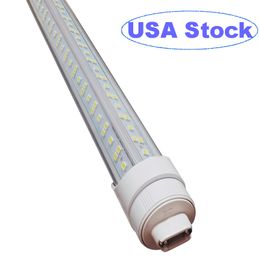 T8 T10 T12 LED Light Tube, 8Foot 144W R17d (Replacement for F96T12/CW/HO 250W), Rotating Base 8Ft Shop Light Bulb, 6500K Cool White,14000LM usalight