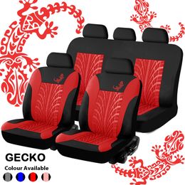 NEW 4/9PCS Car Seat Covers Set Universal Fit Most Cars Covers Gecko-Pattern Styling Car Seat Protector Four Seasons