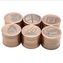 Smoking Pipes 4-layer 52mm antique copper zinc alloy smoke grinder