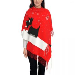 Scarves Customised Print Holiday Scottie Dog Scarf Women Men Winter Warm Scottish Terrier Shawl Wrap