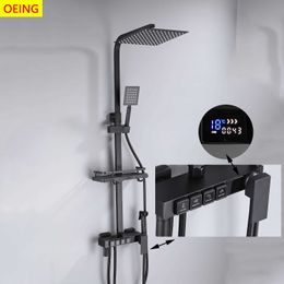 Bathroom Shower Sets Cold And Hot Four Water Outlets stainless steel Shower Bathroom Can Be Raised Or Lowered Pressurised Shower Head G230525